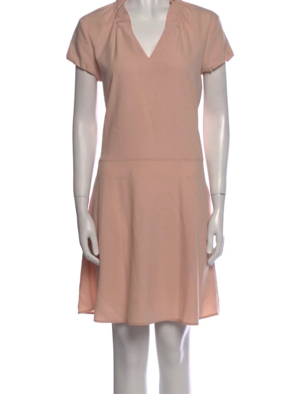 Emporio Armani Blush Pink Short Sleeve Ruffle-Trim Dress